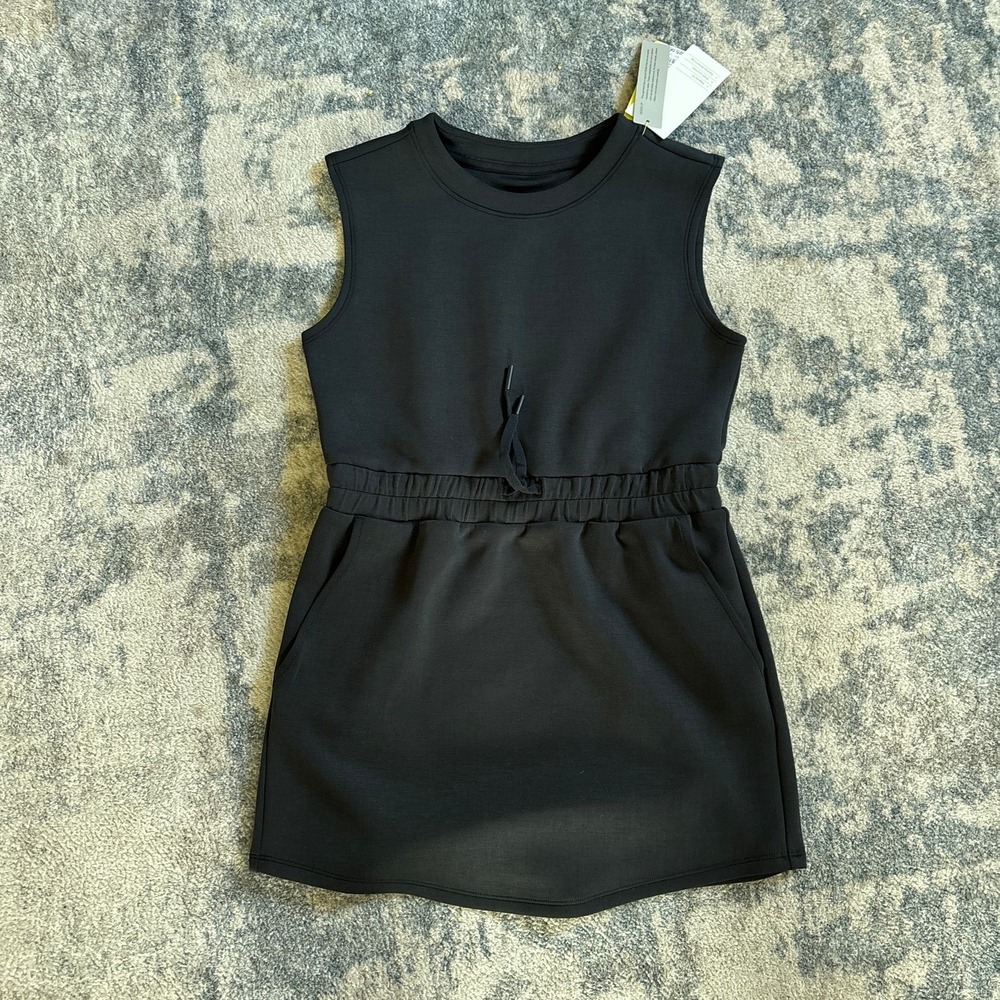 All in Motion Girls Active Dress Black Airy Sleek Sleeveless Stretch NEW L 10/12